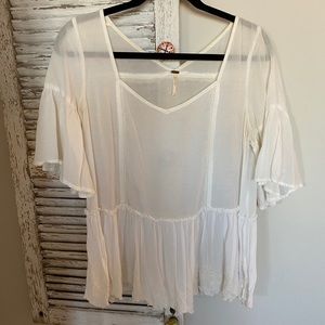 Free People white sheer blouse